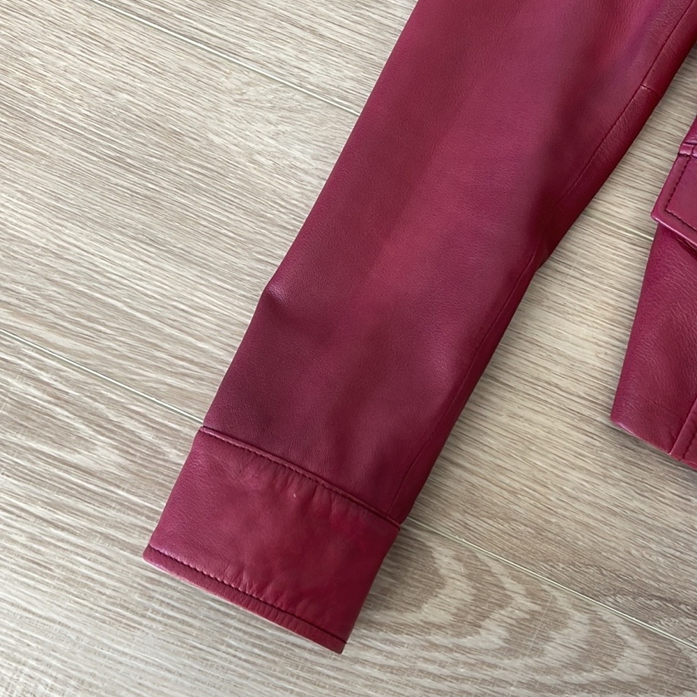 Banana Republic Burgundy Leather Jacket in XS - Picture 10 of 16